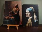 2 kleine schilderijtjes met een ezeltje, Minder dan 50 cm, Ophalen of Verzenden, Zo goed als nieuw, Schilderij