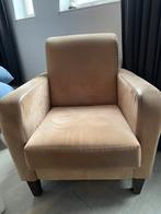 Gratis  nette bruine/ beige fauteuil, klaar voor 2e ronde, Modern, Gebruikt, Ophalen of Verzenden, 75 tot 100 cm