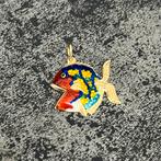 14k gouden vis hanger, Ophalen of Verzenden, Zo goed als nieuw, Goud, Kruis of Symbool