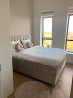 Boxspring met opbergruimte 160x200, Huis en Inrichting, Gebruikt, Beige, Tweepersoons, Ophalen of Verzenden