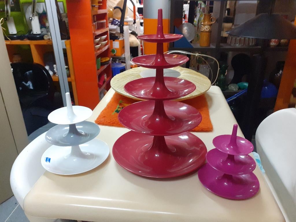 Koziol etagère rood 5 laags retro jaren vintage design, Huis en Inrichting, Woonaccessoires | Etagères, Gebruikt, Koziol, ?, ?