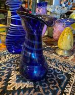 vintage Indiana Glass kobaltblauwe vaas., Ophalen of Verzenden