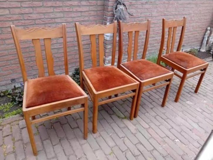 vintage tafel stoelen orginele zitting rokersstoel stoel, Antiek en Kunst, Antiek | Meubels | Stoelen en Banken, Ophalen