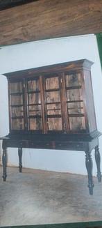Houten vitrinekast kast met glas uit Sri Lanka. Antiek, Huis en Inrichting, Ophalen, Gebruikt, 50 tot 100 cm, Glas