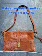 Italiaanse leren clutch, 27x15x 0,5 cm, als nieuw., Ophalen of Verzenden, Zo goed als nieuw, Bruin, Schoudertasje
