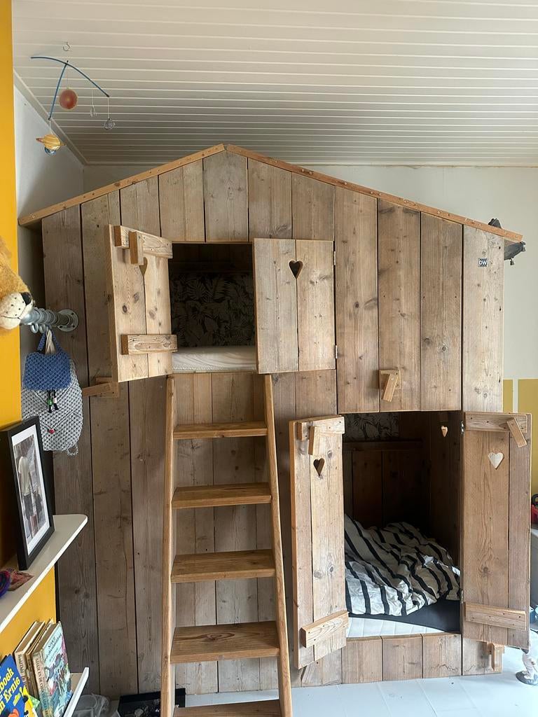 Steigerhouten Stapelbed, Kinderen en Baby's, Kinderkamer | Stapelbedden en Hoogslapers, Ophalen of Verzenden, Gebruikt, Stapelbed