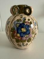 Vintage Stenen kruik met 4 oren handbeschilderd 20/12cm, Ophalen of Verzenden