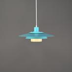 Groene Deense design hanglamp - groen - blauw - gele kleuren, Mid century modern, Ophalen of Verzenden, Zo goed als nieuw, 75 cm of meer