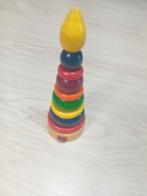 Antieke houten stapeltoren, Antiek en Kunst, Antiek | Speelgoed, Ophalen of Verzenden