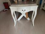 Witte houten hal/make-up tafel met lade, Huis en Inrichting, Tafels | Sidetables, Ophalen, Gebruikt, 100 tot 150 cm, 25 tot 50 cm