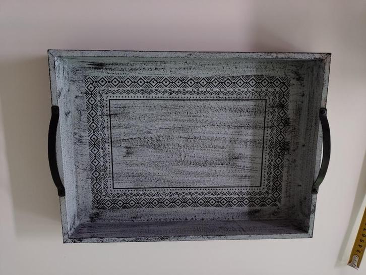 Dienblad met windlicht, Huis en Inrichting, Woonaccessoires | Dienbladen, Nieuw, Hout, Rechthoekig, Ophalen of Verzenden