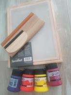 Nieuwe set, raam, verf 4x, schuif voor monoprint, Hobby en Vrije tijd, Schilderen, Ophalen of Verzenden, Zo goed als nieuw