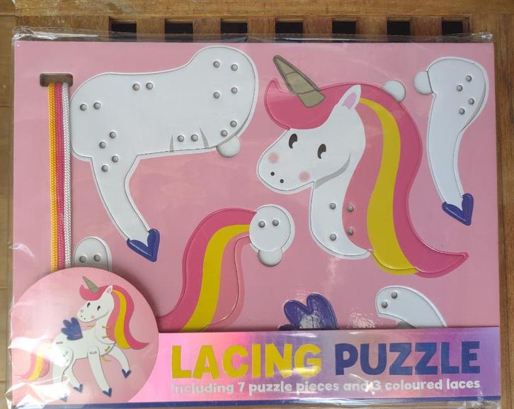 *NIEUW* Rijgveterpuzzel Unicorn, Kinderen en Baby's, Speelgoed | Educatief en Creatief, Nieuw, Ontdekken, Ophalen of Verzenden