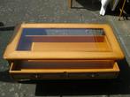 Te koop kamertafel met glasplaat, Ophalen, Gebruikt, 100 tot 150 cm, 50 tot 100 cm