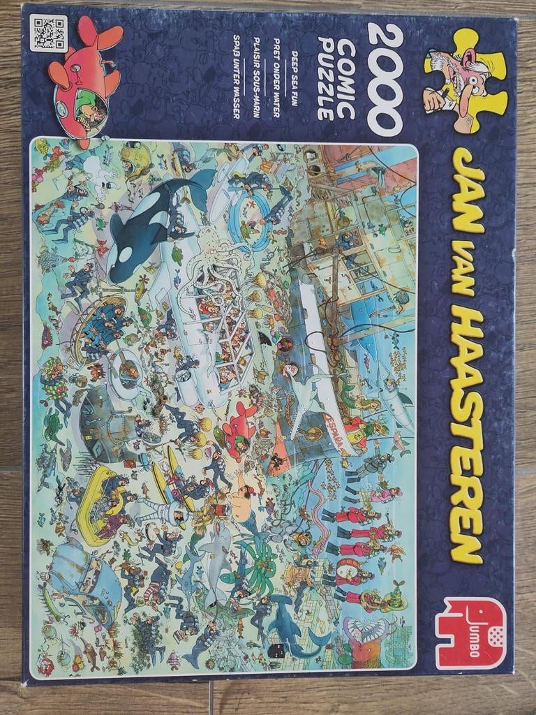 Jan van Haasteren puzzel - 2000 stukjes - pret onder water, Ophalen of Verzenden, Meer dan 1500 stukjes, Zo goed als nieuw, Legpuzzel