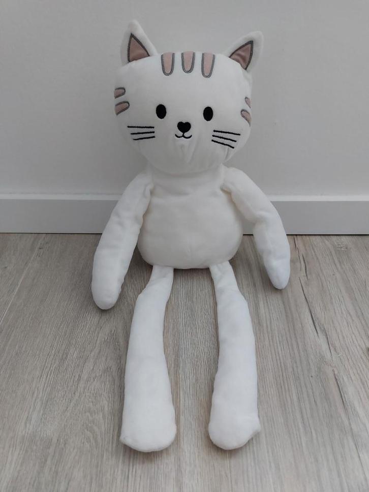 Knuffel Hema poes kat wit L481, Kinderen en Baby's, Speelgoed | Knuffels en Pluche, Zo goed als nieuw, Poes, Ophalen of Verzenden