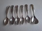 D.E. biedermeier lepeltjes + suikerlepel, verzilverd, Antiek en Kunst, Ophalen of Verzenden