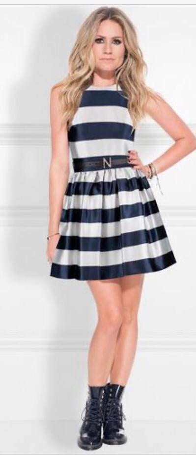 Nikkie blauw witte jurk mt 38, Maat 38/40 (M), Blauw, Nieuw, Ophalen of Verzenden