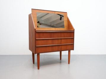 Vintage kaptafel secretaire ladekast teak  beschikbaar voor biedingen