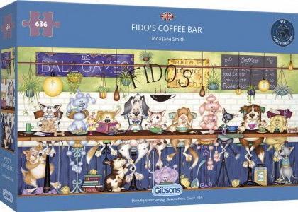 Gibsons - Fido's Coffee Bar - 636 stukjes, Hobby en Vrije tijd, Denksport en Puzzels, Nieuw, Legpuzzel, 500 t/m 1500 stukjes, Ophalen of Verzenden