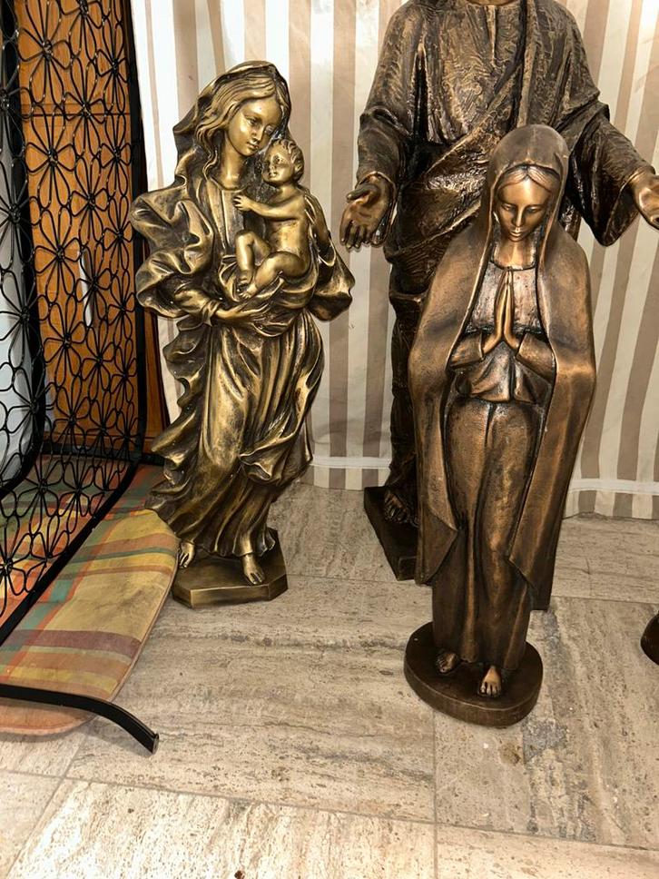 Bronzen Madonna Beelden Set, Antiek en Kunst, Kunst | Beelden en Houtsnijwerken, Ophalen of Verzenden