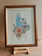 3 vintage- Ingekleurde bloemen gravures, in lijst, Ophalen of Verzenden