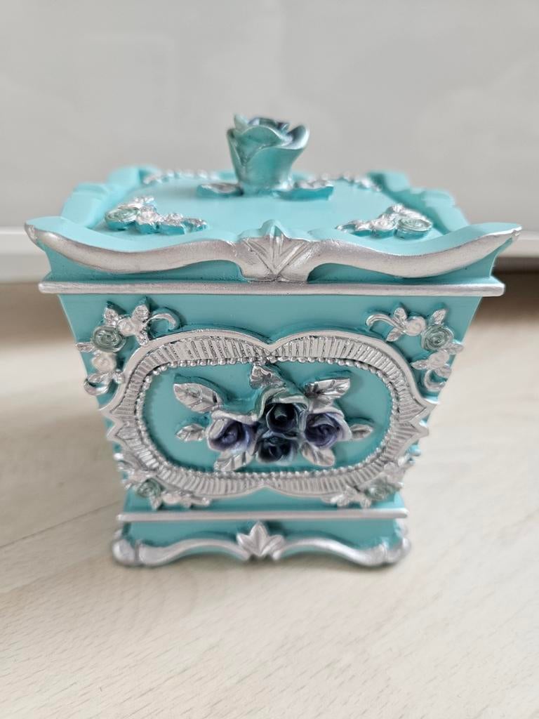 Kaptafel organiser barok blauw met zilver, Ophalen of Verzenden, Zo goed als nieuw, 50 tot 100 cm, Minder dan 100 cm