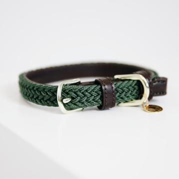 KENTUCKY Gevlochten Halsband Groen M-L Nek 48-57 cm KOOPJE! beschikbaar voor biedingen