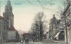 Enschede - Kerk - Markt - Volk - oud uit 1921, Ophalen of Verzenden, 1920 tot 1940, Gelopen, Overijssel