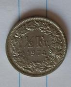 Zwitserse munt 1/2 franc 1974,  volgnr 191, Ophalen of Verzenden, Frankrijk, Losse munt