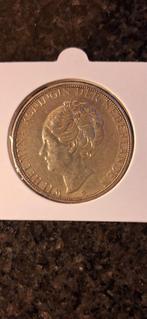 zilveren rijksdaalder koningin Wilhelmina grof haar, Postzegels en Munten, Munten | Nederland, Ophalen of Verzenden, Koningin Wilhelmina
