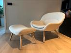 Bolia Philippa boucle wit lounge stoel fauteuil ottoman, Huis en Inrichting, Fauteuils, Ophalen, Zo goed als nieuw