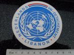 sticker nederlands vn-detachment libanon logo embleem wapen, Verzamelen, Verzenden, Zo goed als nieuw, Bedrijf of Vereniging