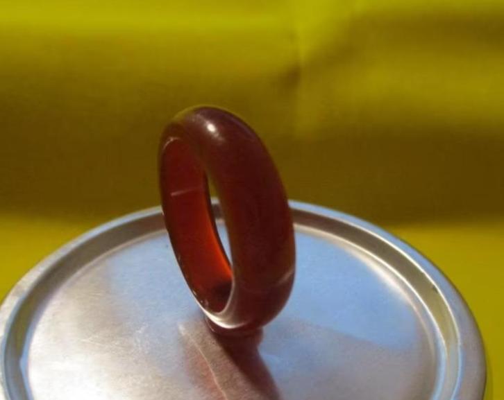 Bandring rode kleurige agaat Ø 17,4 mm, Sieraden, Tassen en Uiterlijk, Ringen, Nieuw, Dame of Heer, 17 tot 18, Rood, Overige materialen