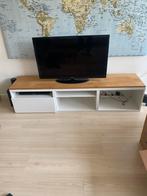IKEA Besta wit - inclusief eiken houten plank, Huis en Inrichting, Kasten | Televisiemeubels, Ophalen, 150 tot 200 cm, Zo goed als nieuw