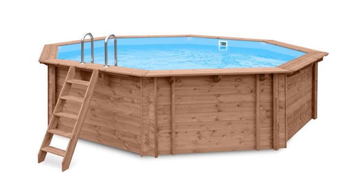 Luxe houten zwembad  560 x 517 x 129 cm, Tuin en Terras, Zwembaden, Nieuw, Inbouwzwembad, 120 cm of meer, 400 cm of meer, 300 cm of meer