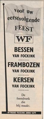 Retro reclame 1965 Wynand Fockink voor uw feest, Verzenden, Overige typen