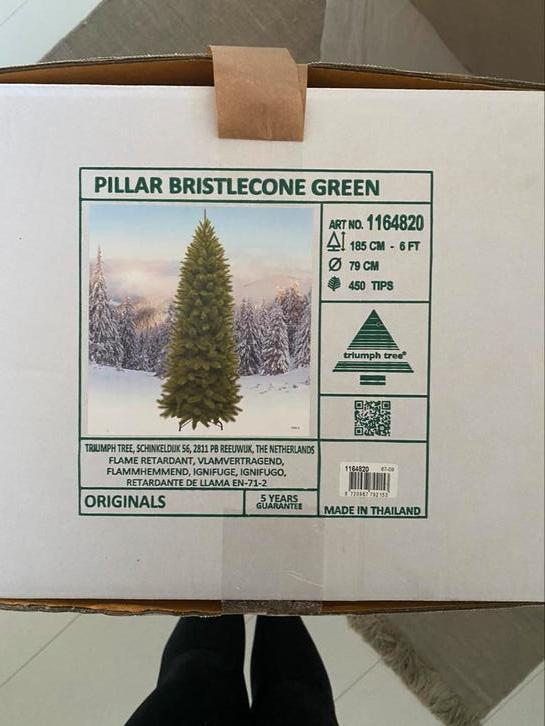 Triumph tree Pillar Bristlecone Green 185cmx75cm, Diversen, Kerst, Zo goed als nieuw, Ophalen of Verzenden