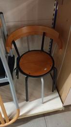 Houten Stoel met Metalen Onderstel, Huis en Inrichting, Ophalen, Gebruikt, Bruin, Metaal