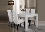 Aanbieding-Eettafel Forever Hoogglans wit zwat marmer grijs, Nieuw, Vijf personen of meer, 150 tot 200 cm, Rechthoekig