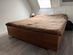 Tweepersoons bed, Huis en Inrichting, Slaapkamer | Bedden, Ophalen, Gebruikt, Bruin, Tweepersoons