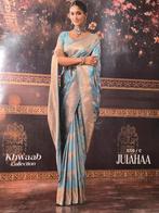 Silk Banarasi Saree + Free Gifts!, Kleding | Dames, Verzenden, Nieuw, Blauw, Onder de knie