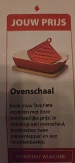 Voucher voor ovenschaal postcodeloterij, Ophalen of Verzenden
