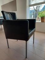 6 stoelen met leren bekleding, Huis en Inrichting, Stoelen, Ophalen of Verzenden, Gebruikt, Zwart