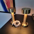 Set van 2 goudkleurige draadloze tafellampen, Huis en Inrichting, Lampen | Tafellampen, Ophalen of Verzenden, Zo goed als nieuw