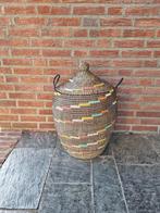 Afrikaanse opbergmand zwart wasmand handgemaakt in Senegal, Overige materialen, 50 tot 75 cm, Zwart, Nieuw