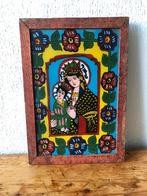 Volkskunst. Achter glas geschilderd schilderij., Ophalen of Verzenden