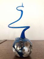 Jozefina Krosno Glaskunst blauw/wit glas met parelmoer bol, Antiek en Kunst, Ophalen of Verzenden