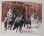 Jan-Peter van Opheusden - pastel krijt conté - paarden '82, Antiek en Kunst, Kunst | Tekeningen en Foto's, Ophalen