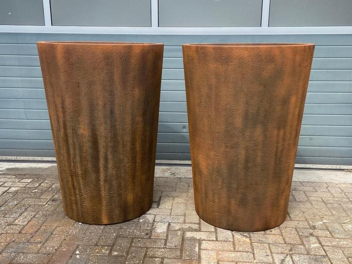 Plantenbakken Conisch cortenstaal coating, Tuin en Terras, Bloembakken en Plantenbakken, Zo goed als nieuw, Overige materialen